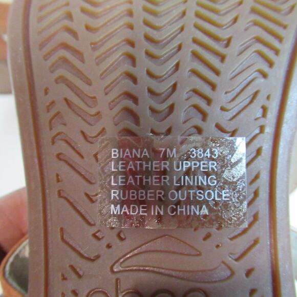 Abeo Biosystem Sandals Womens 7M Brown Leather Comfort Shoes Chunky Heel Y2K 00s - Picture 13 of 13